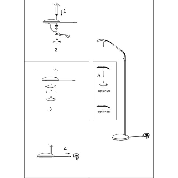 Steinhauer Zenith vloerlamp - 150 cm hoog - ingebouwd LED - dimbaar en kleurinstelbaar - draai- en kantelbaar - staal - Image 8