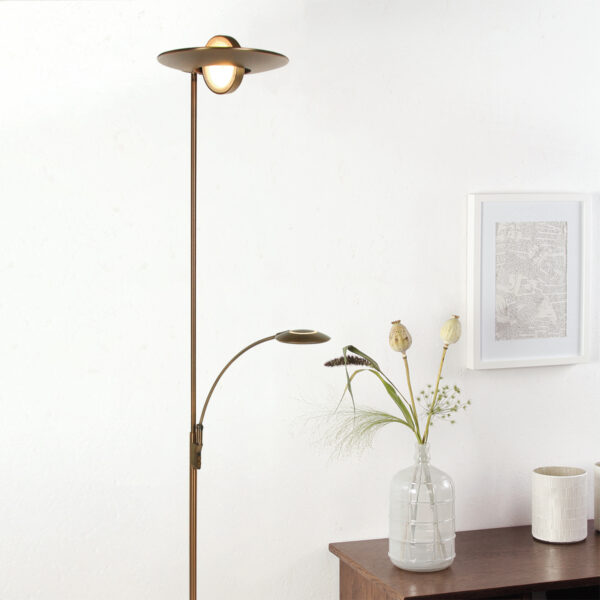 Steinhauer Zenith vloerlamp - uplight met leesarm - incl. ingebouwd LED - dimbaar en kleurinstelbaar - brons - Image 2