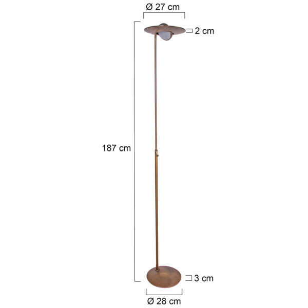 Steinhauer Zenith vloerlamp - uplighter - incl. LED - dimbaar - kleurinstelbaar - brons - Image 7
