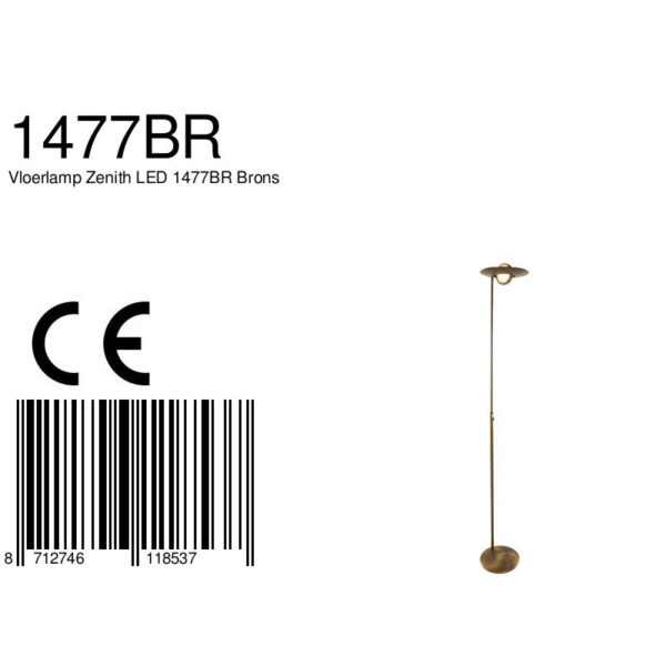Steinhauer Zenith vloerlamp - uplighter - incl. LED - dimbaar - kleurinstelbaar - brons - Image 8