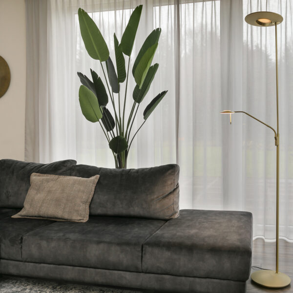 Steinhauer Zenith vloerlamp - uplight met leesarm - incl. ingebouwd LED - dimbaar en kleurinstelbaar - messing - Image 3