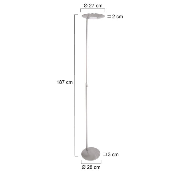 Steinhauer Zenith vloerlamp - uplighter - incl. LED - dimbaar - kleurinstelbaar - staal - Image 7