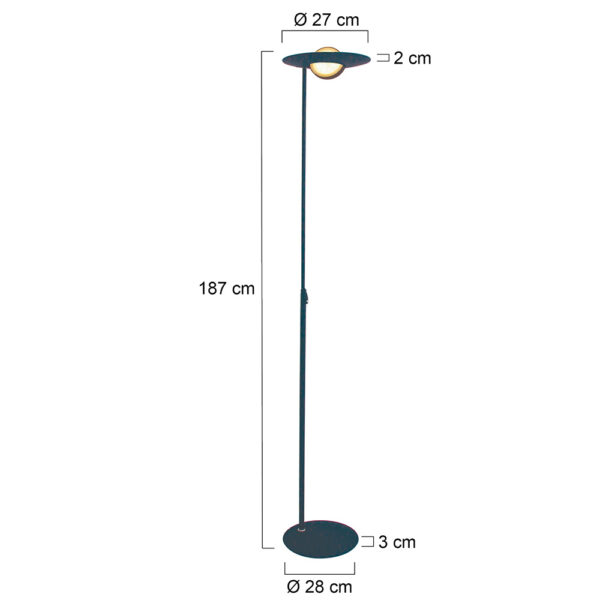 Steinhauer Zenith vloerlamp - uplighter - incl. LED - dimbaar - kleurinstelbaar - zwart - Image 6