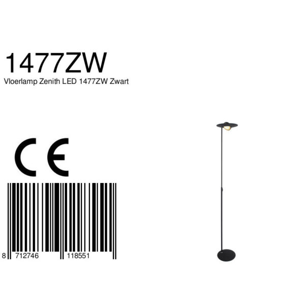 Steinhauer Zenith vloerlamp - uplighter - incl. LED - dimbaar - kleurinstelbaar - zwart - Image 7