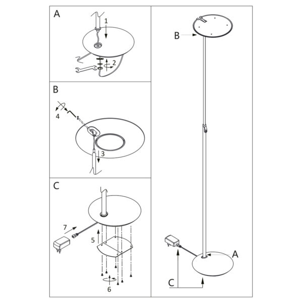 Steinhauer Zenith vloerlamp - uplighter - incl. LED - dimbaar - kleurinstelbaar - zwart - Image 8