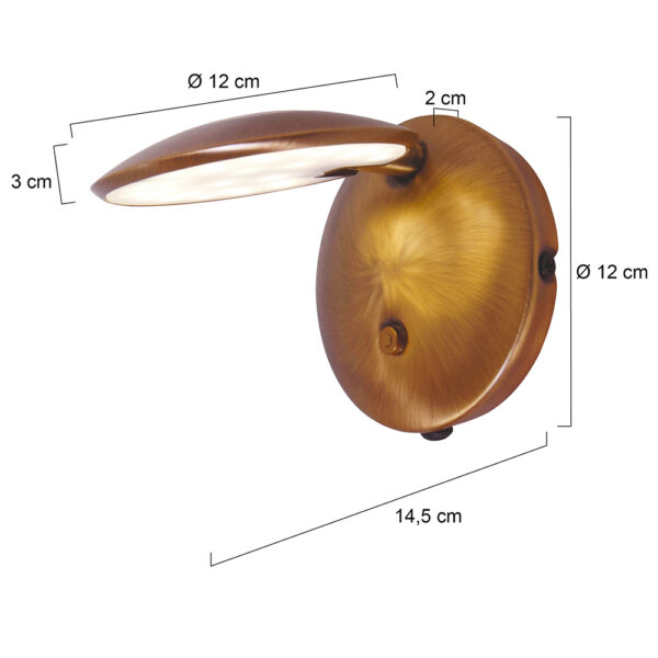 Steinhauer Zenith wandlampje - LED - dimbaar en kleurinstelbaar - ⌀12 cm - brons - Image 5