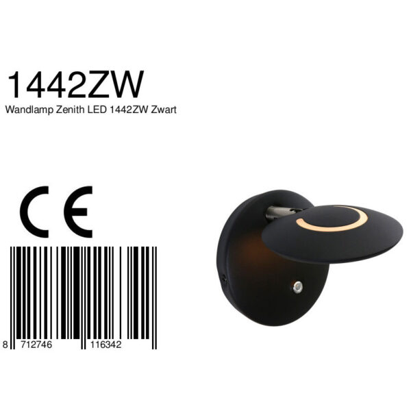 Steinhauer Zenith wandlampje - LED - dimbaar en kleurinstelbaar - ⌀12 cm - zwart - Image 7