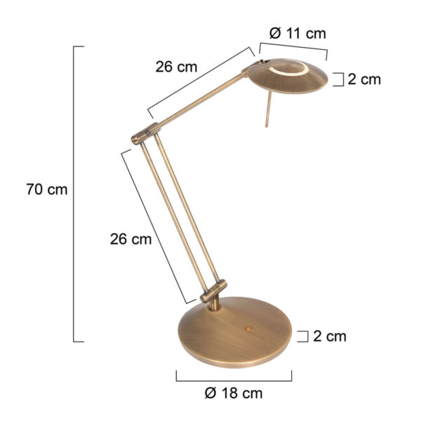Steinhauer Zodiac bureaulamp - LED - dimbaar - verstelbaar - 30-60 cm hoog - brons - Image 5