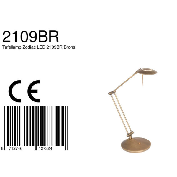 Steinhauer Zodiac bureaulamp - LED - dimbaar - verstelbaar - 30-60 cm hoog - brons - Image 6