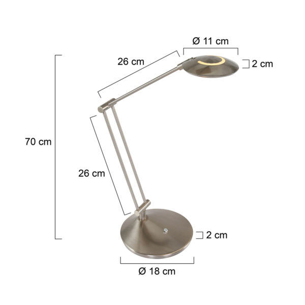 Steinhauer Zodiac bureaulamp - LED - dimbaar - verstelbaar - 30-60 cm hoog - staal - Image 5