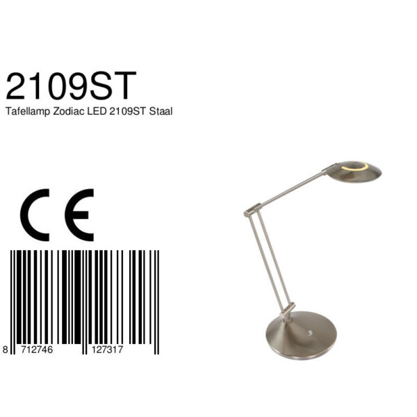 Steinhauer Zodiac bureaulamp - LED - dimbaar - verstelbaar - 30-60 cm hoog - staal - Image 6