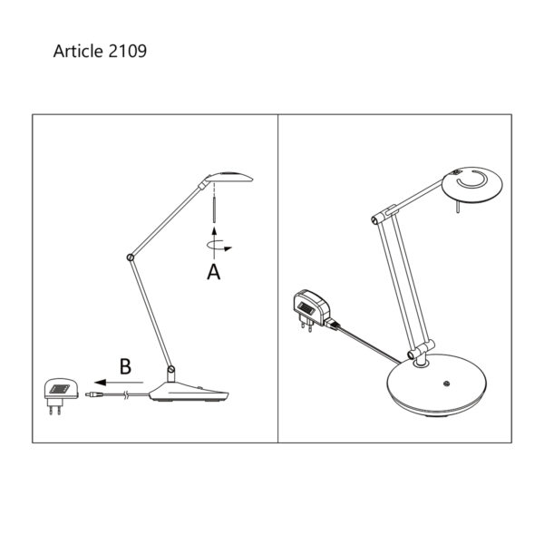 Steinhauer Zodiac bureaulamp - LED - dimbaar - verstelbaar - 30-60 cm hoog - staal - Image 7