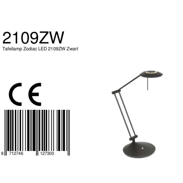Steinhauer Zodiac bureaulamp - LED - dimbaar - verstelbaar - 30-60 cm hoog - zwart - Image 6