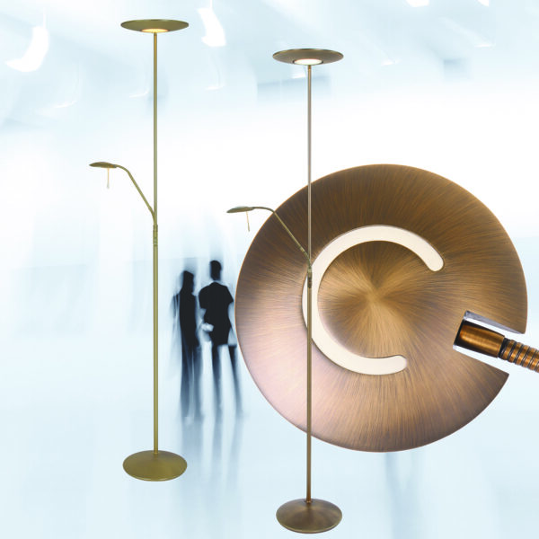 Steinhauer Zodiac staande lamp - 185 cm hoog - ingebouwd LED - dimbaar - draai- en kantelbaar - brons - Image 2
