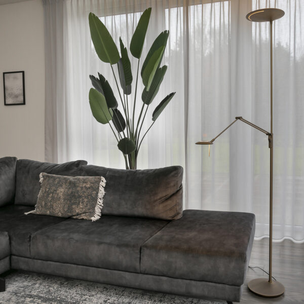 Steinhauer Zodiac vloerlamp - uplight + leesarm - LED - dimbaar - 185 cm hoog - brons - Image 2