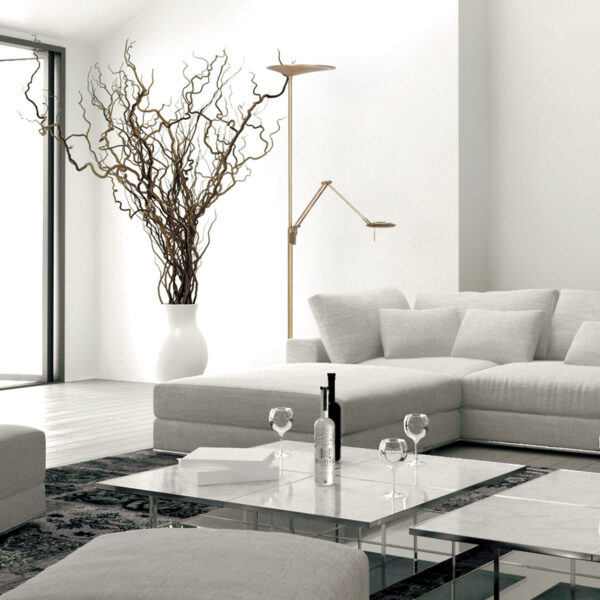 Steinhauer Zodiac vloerlamp - uplight + leesarm - LED - dimbaar - 185 cm hoog - brons - Image 18