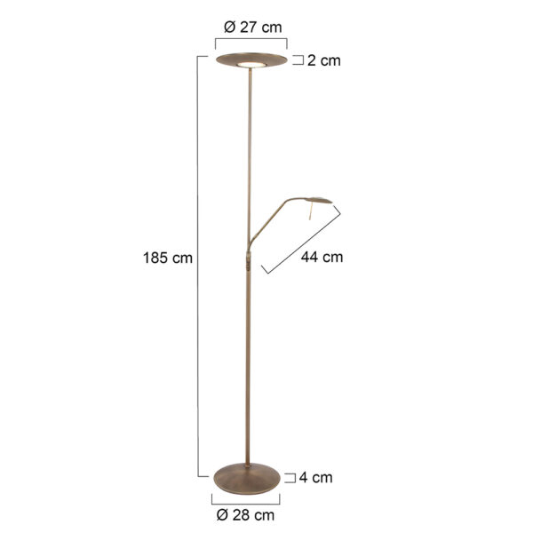 Steinhauer Zodiac staande lamp - 185 cm hoog - ingebouwd LED - dimbaar - draai- en kantelbaar - brons - Image 6