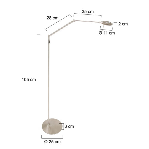 Steinhauer Zodiac LED leeslamp - met knikarm - dimbaar - draai- en kantelbaar - staal - Image 7