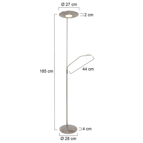 Steinhauer Zodiac staande lamp - 185 cm hoog - ingebouwd LED - dimbaar - draai- en kantelbaar - staal - Image 7