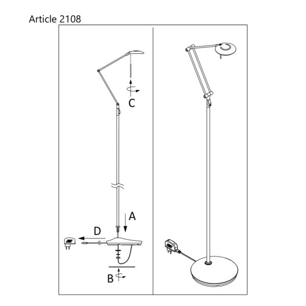 Steinhauer Zodiac LED leeslamp - met knikarm - dimbaar - draai- en kantelbaar - zwart - Image 9