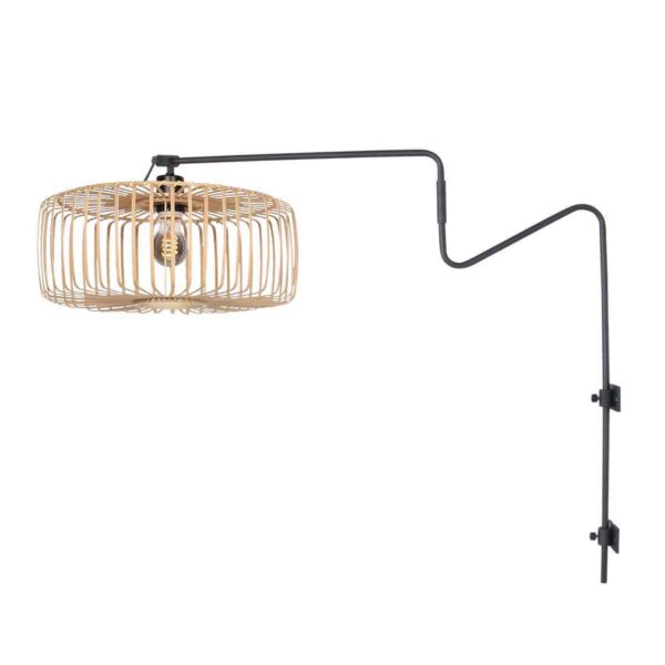 Wandlamp zwart met naturel kap Anne Light & Home Linstrom - Image 2