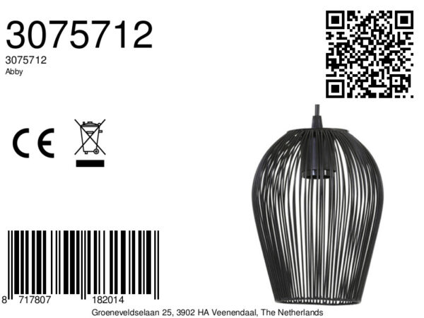 Rustieke zwarte ovale hanglamp Light & Living Abby - Image 2