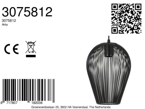 Hanging lamp 19x26 cm ABBY matt black - Image 2