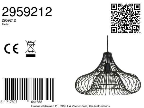 Moderne zwarte ronde hanglamp Light & Living Alette - Image 2