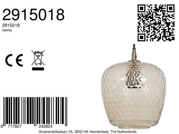 Retro hanglamp helder ribbelglas Light & Living Danita - Image 2