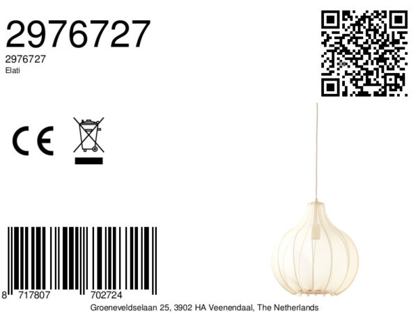 Hanglamp zandkleurig rond Light & Living Elati - Image 2