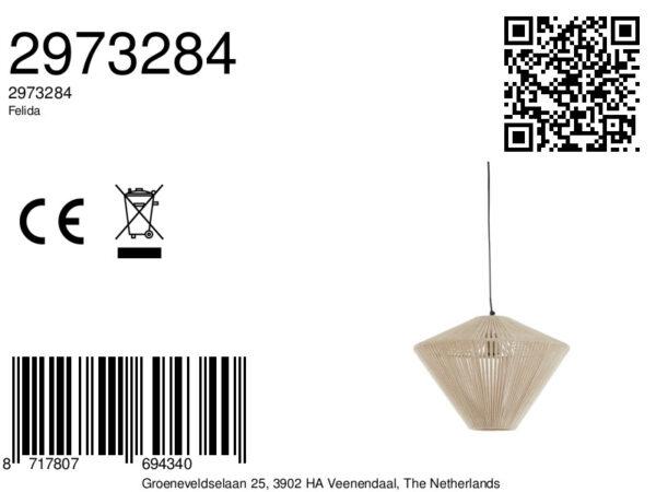 Crèmekleurige hanglamp Light & Living Felida - Image 2