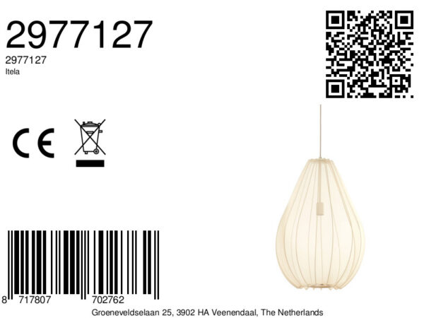 Zandkleurige doorzichtige hanglamp Light & Living Itela - Image 2