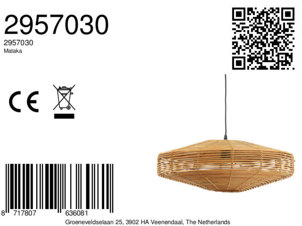 Landelijke rotan hanglamp schotelvorm Light & Living Mataka - Image 2