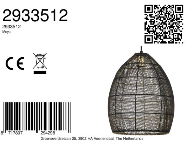 Rustieke ovale fijnmazige hanglamp Light & Living Meya - Image 2