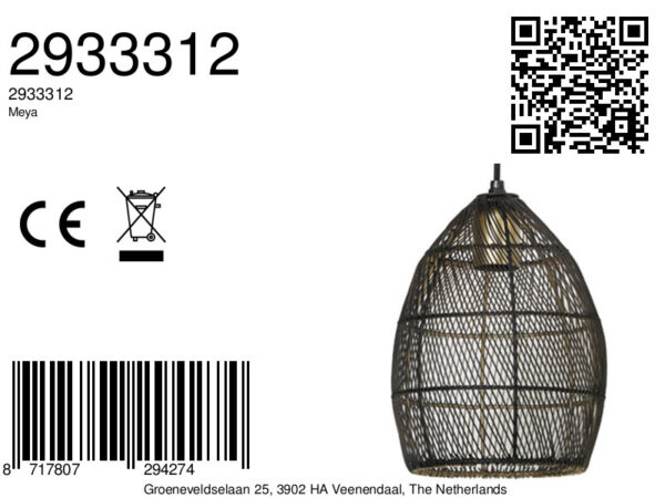 Rustieke ovale bruine hanglamp Light & Living Meya - Image 2