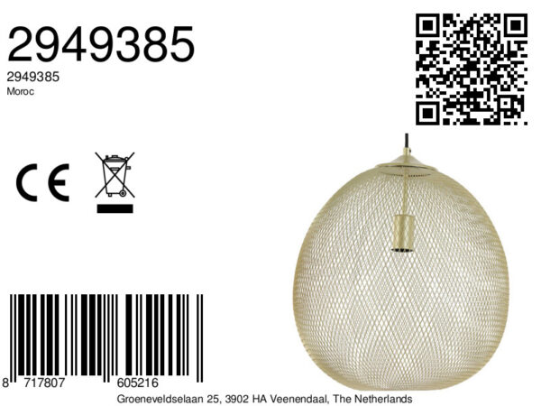 Rustieke zilveren hanglamp bolvormig Light & Living Moroc - Image 2