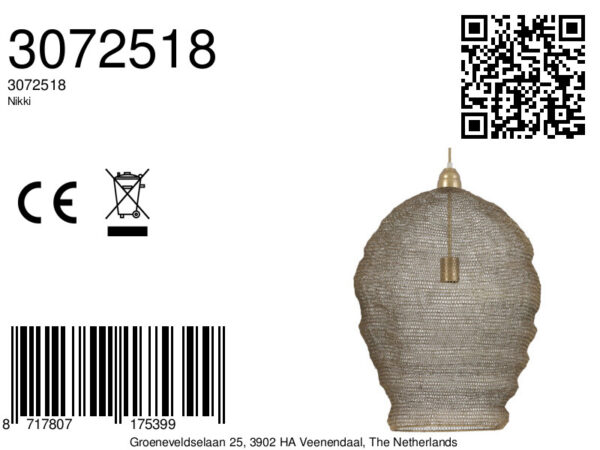 Rustieke beige fijnmazige hanglamp Light & Living Nikki - Image 2
