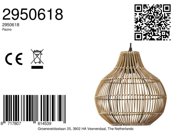Natuurlijke rotan bolvormige hanglamp Light & Living Pacino - Image 2