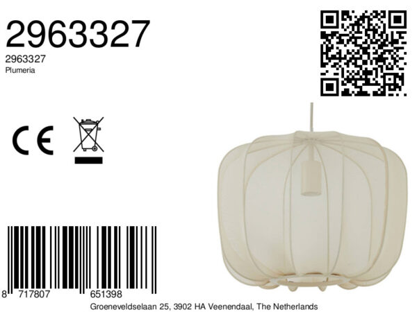 Rustieke witte ronde hanglamp Light & Living Plumeria - Image 2