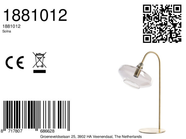 Gouden tafellamp met glas Light & Living Solna - Image 2