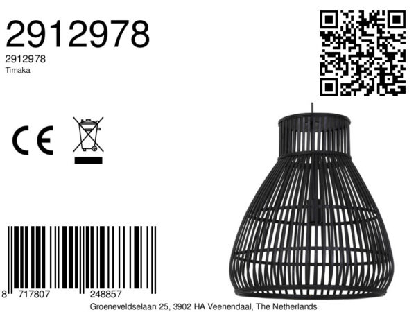 Rustieke zwarte houten hanglamp Light & Living Timaka - Image 2