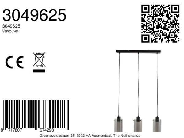 Hanging lamps Light and Living Vancouver transparant - Afbeelding 2