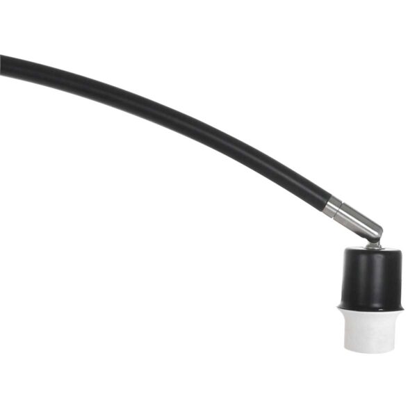 Lange boog vloerlamp zwart met naturel kap Mexlite Solva - Image 3