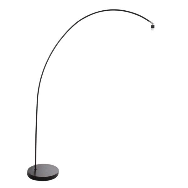 Lange boog vloerlamp zwart met naturel kap Mexlite Solva - Image 9