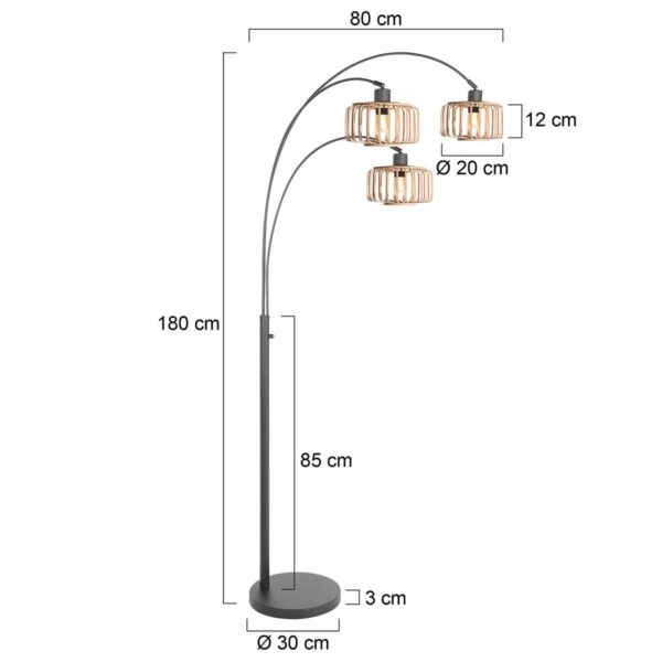Steinhauer Sparkled light vloerlamp – E27 (grote fitting) – Zwart - Image 6
