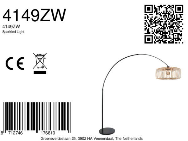 Steinhauer Sparkled light vloerlamp – E27 (grote fitting) – Zwart - Image 7