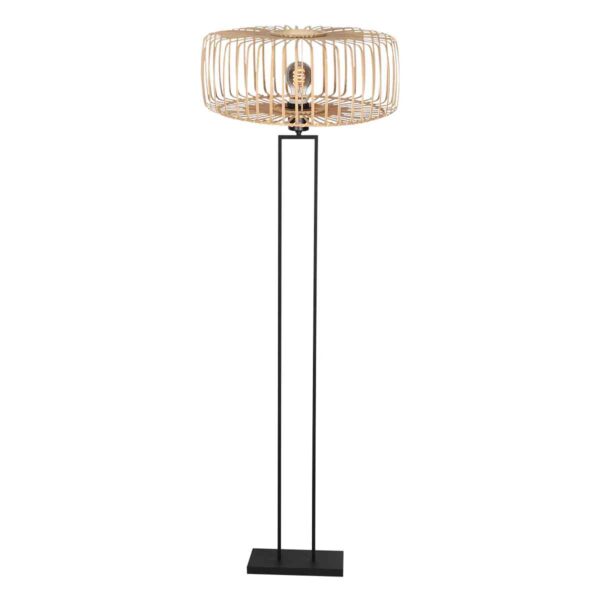 Stijlvolle zwarte vloerlamp met industrieel frame Steinhauer Stang - Image 2
