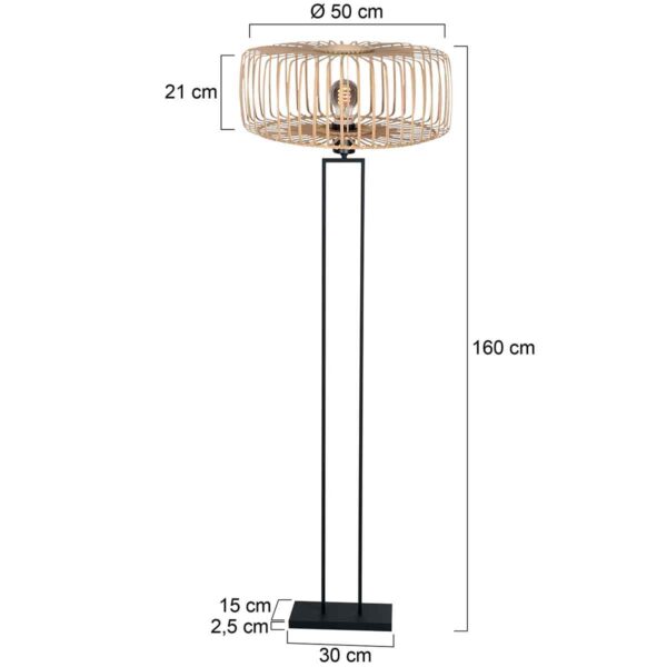 Stijlvolle zwarte vloerlamp met industrieel frame Steinhauer Stang - Image 6