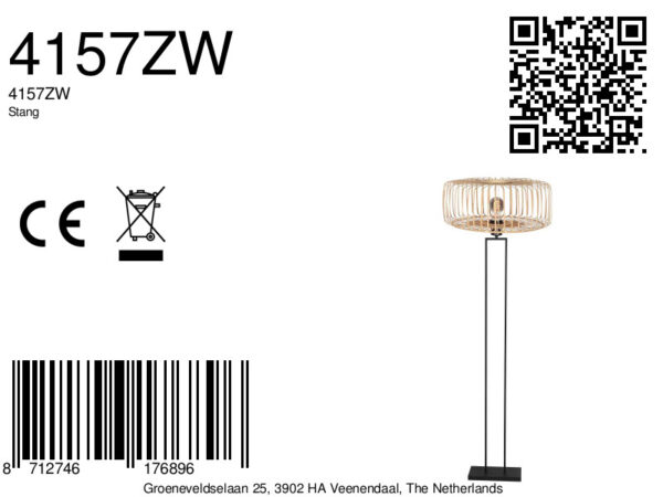 Stijlvolle zwarte vloerlamp met industrieel frame Steinhauer Stang - Image 7