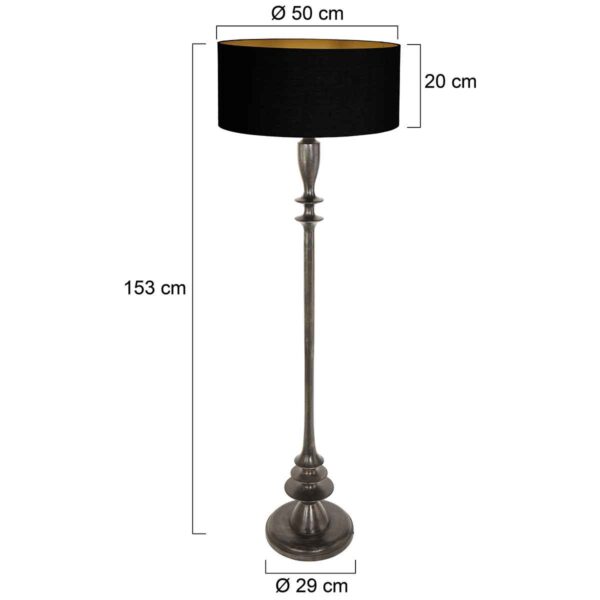 Landelijke zwarte houten vloerlamp Anne Light & Home Bois - Image 6